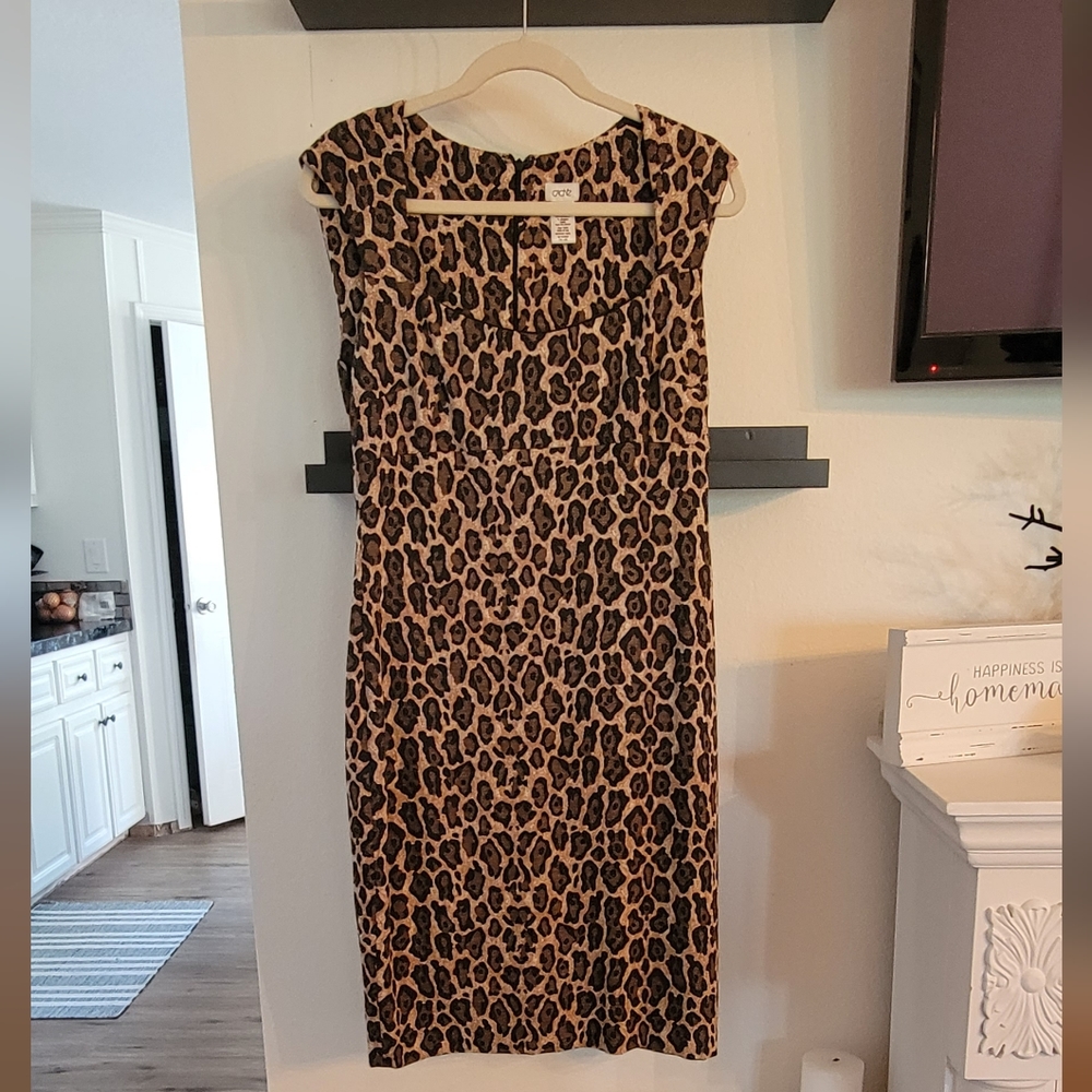 Caché, Animal Print Dress, Size L